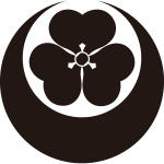 真向い月に片喰紋