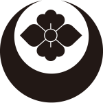 真向い月に変り花菱紋