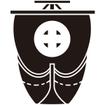 真向き帆掛け船に轡紋