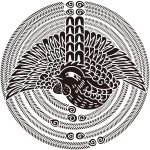 真向き鳳凰の丸紋