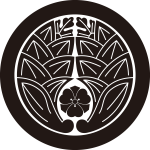 丸に抱き茗荷に剣片喰紋