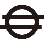 丸に出二つ引き（４）紋