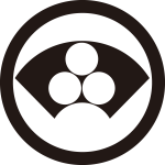 丸に地紙に地抜き三つ星紋