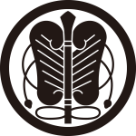 丸に房付き唐団扇（２）紋