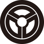 丸に太陰三つ地紙紋