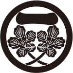 丸に一の字に違い梶の葉紋