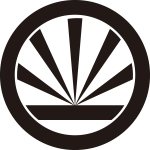 丸に五つ日足に一つ引き紋