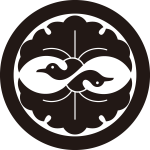 丸に上下対い銀杏鶴紋