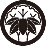 丸に陰雪持ち根笹紋