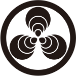 丸に頭合せ三つ宝珠紋