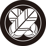 丸に石持ち地抜き違い鷹の羽紋