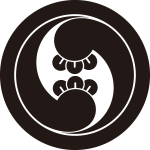 丸に右二つ丁子巴紋