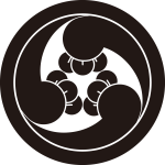 丸に右三つ丁子巴紋