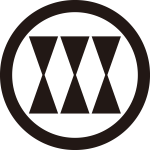 丸に三つ並び輪鼓紋