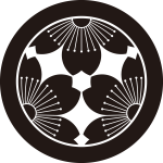 丸に三つ割り向う山桜紋