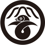 丸に三つ山結び雁金紋