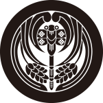 丸に対い下り稲に蜻蛉紋