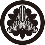 丸に向う杜若の花紋