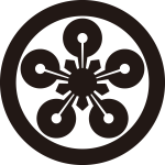 丸に向う梅鉢（2）紋