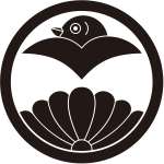 丸に覗き菊に雁金紋