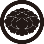 丸に落ち牡丹紋