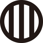 丸に竪三つ引き紋