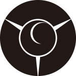 三つ地紙に一つ巴紋