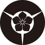 三つ地紙に桔梗紋