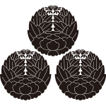 三つ盛り杏葉牡丹紋