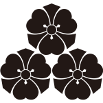 三つ盛り剣片喰紋