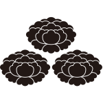 三つ盛り落ち牡丹紋