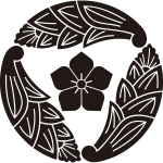 三つ追い茗荷に桔梗紋