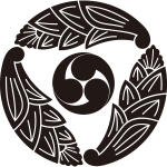 三つ追い茗荷に右三つ巴紋