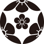 三つ割り梅に梅の花紋