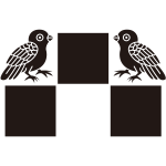 対い鳩に三つ石紋