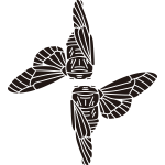 対い片揚羽蝉紋