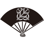 七本骨扇に違い鷹の羽紋