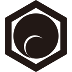 六角に左一つ巴紋