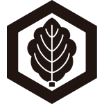 六角に一枚柏紋