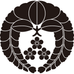 下り藤に三つ盛り梅紋