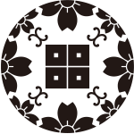 桜浮線綾に平四つ目紋