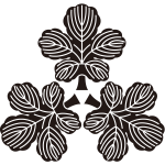 尻合せ三つ立ち梶の葉紋