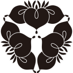 尻合せ三つ杜若の花紋