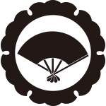 外雪輪に五本骨扇紋