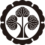 外雪輪に立ち葵紋