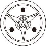 総陰丸に三つ日の丸三本骨扇紋