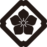 隅入り角に桔梗紋