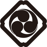 隅入り角に三つ巴紋