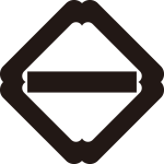 隅入り角内に一つ引き紋