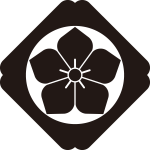 隅入り鉄砲角に桔梗紋